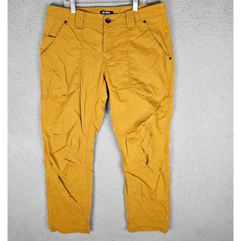 Arc'teryx Pants Mens 34 Yellow Canvas Sullivan Straight Leg Outdoor Hiking